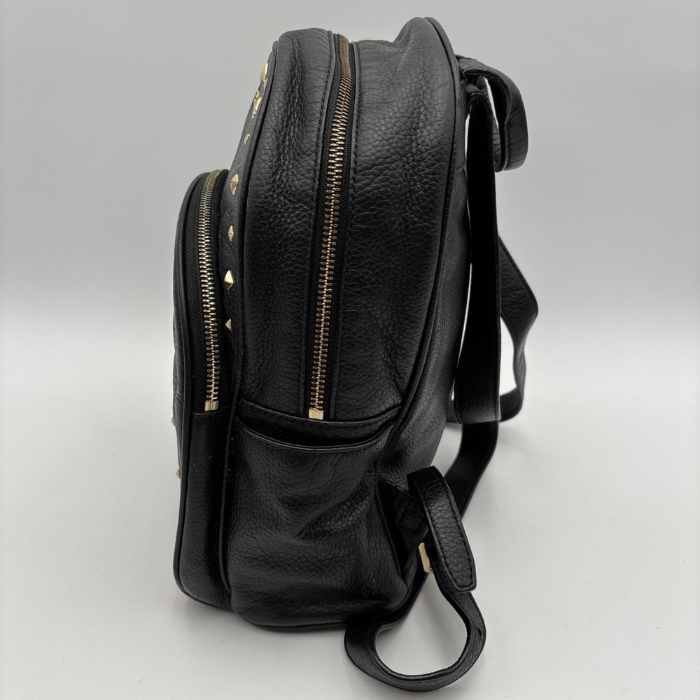 Michael Kors Abbey Black Pebbled Leather Medium Studded Backpack EUC - Picture 4 of 12